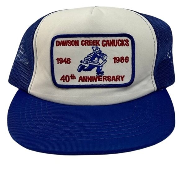 Vintage Other - Vintage 80s 90s Dawson Creek Canucks 40th Anniversary Snapback Hat Blue White